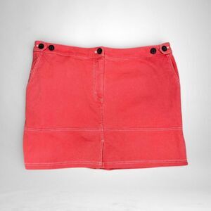 WILDFANG "The Essential Denim Work Skirt" Coral Utility Cargo Skirt, NEW Size 2X